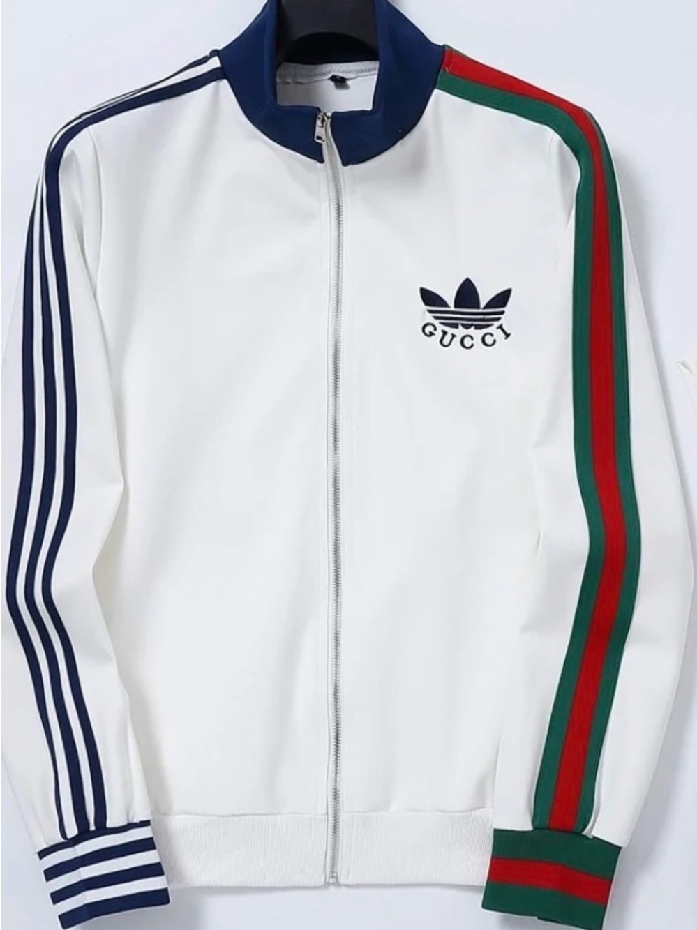 Gucci x adidas Trefoil Logo Web Stripe Tracksuit White Technical Jersey